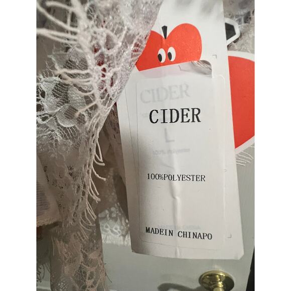 Floral Lace Patchwork Mini Dress| Cider |Size Large - Picture 5 of 6